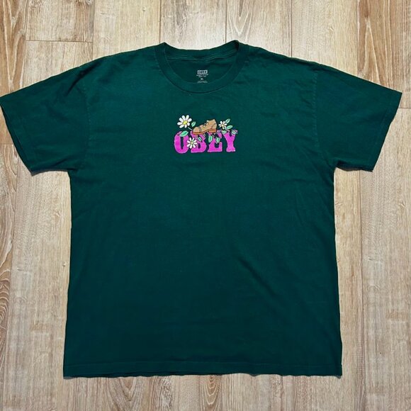 Obey Other - Obey Graphic T-Shirt - Green/purple - XL